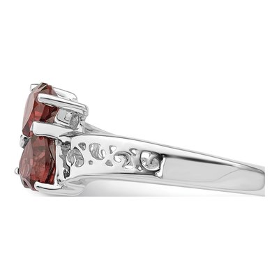 Sterling Silver Garnet Heart Ring – view 4
