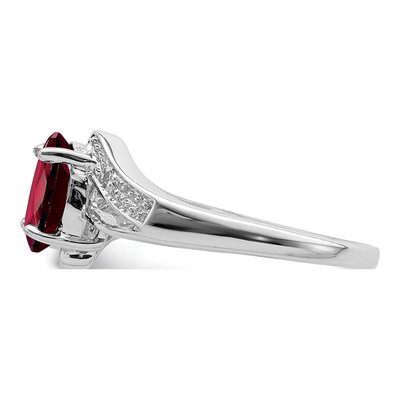 Sterling Silver Garnet & Diamond Ring – view 5
