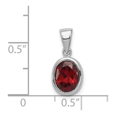 Sterling Silver Garnet Pendant – view 4