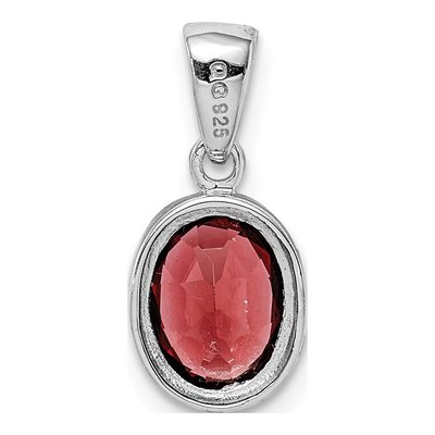 Sterling Silver Garnet Pendant – view 5