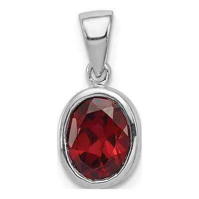 Sterling Silver Garnet Pendant