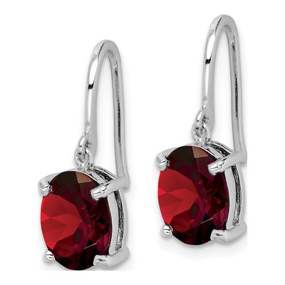 Sterling Silver Garnet Wire Dangle Earrings – view 3