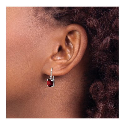 Sterling Silver Garnet Wire Dangle Earrings – view 4