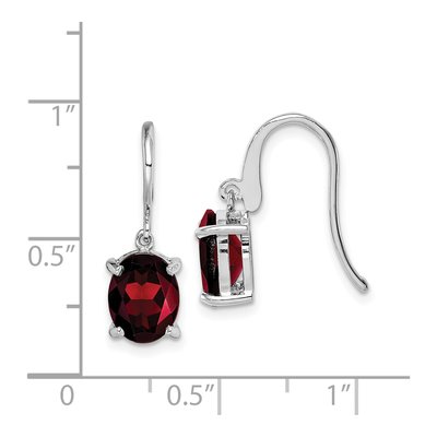 Sterling Silver Garnet Wire Dangle Earrings – view 5