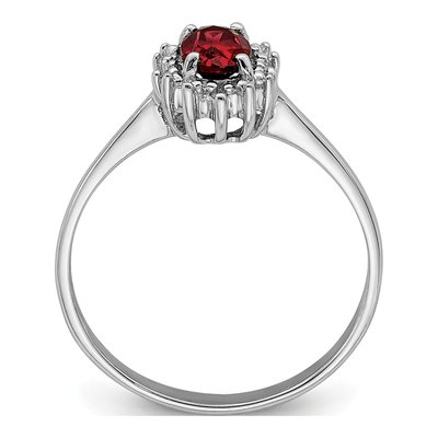 Sterling Silver Garnet & Diamond Ring – view 3