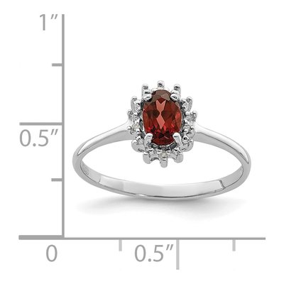 Sterling Silver Garnet & Diamond Ring – view 4