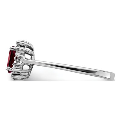 Sterling Silver Garnet & Diamond Ring – view 5