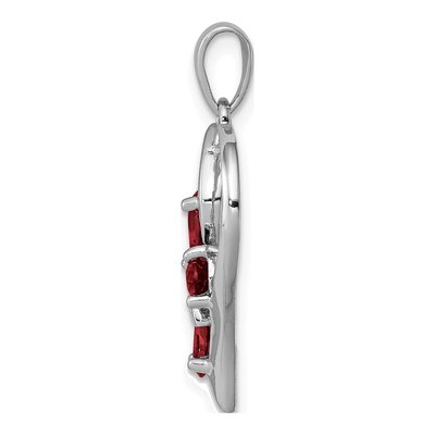 Sterling Silver Garnet & Diamond Butterfly Heart Pendant – view 3