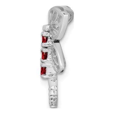 Sterling Silver Garnet Dragonfly Slide Pendant – view 3