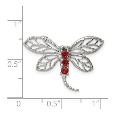 Sterling Silver Garnet Dragonfly Slide Pendant – view 4