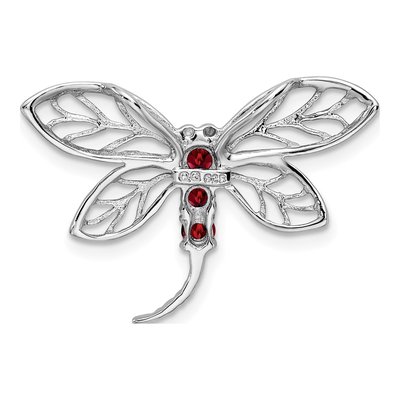 Sterling Silver Garnet Dragonfly Slide Pendant – view 5