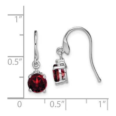 Sterling Silver Garnet & Diamond Wire Dangle Earrings – view 5