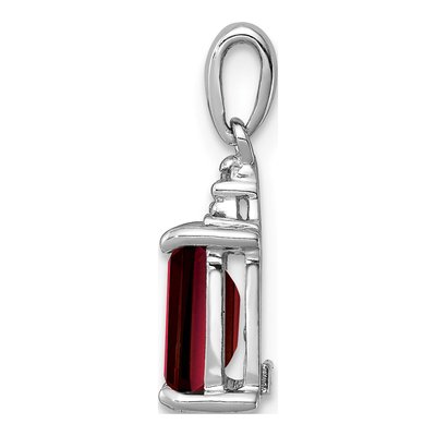 Sterling Silver Garnet & Diamond Pendant – view 3
