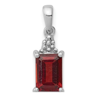 Sterling Silver Garnet & Diamond Pendant