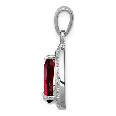 Sterling Silver Garnet & Diamond Pendant – view 3