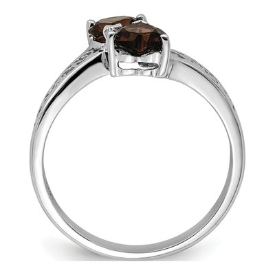Sterling Silver Smoky Quartz Heart Ring – view 3