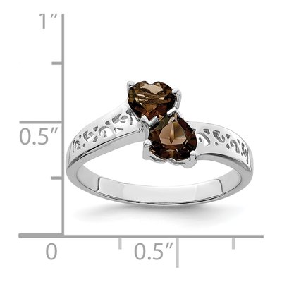 Sterling Silver Smoky Quartz Heart Ring – view 5