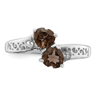 Sterling Silver Smoky Quartz Heart Ring – view 6