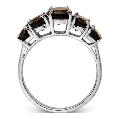 Sterling Silver Smoky Quartz 5-Stone Ring – view 3