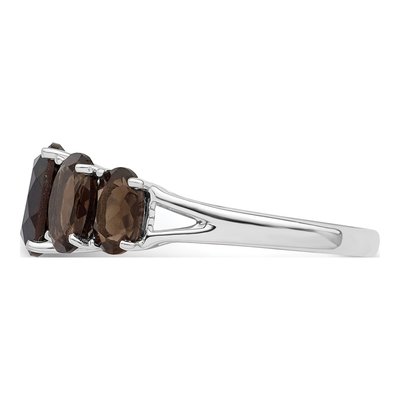 Sterling Silver Smoky Quartz 5-Stone Ring – view 4