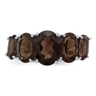 Sterling Silver Smoky Quartz 5-Stone Ring – view 6