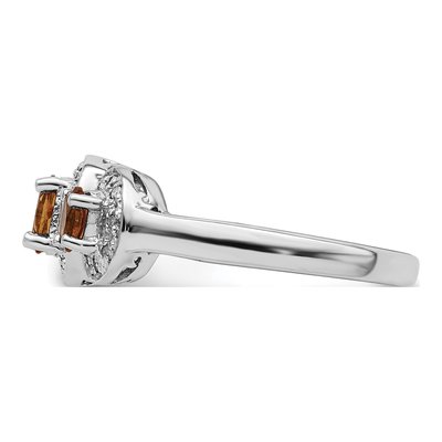 Sterling Silver 1/15 ct tw Citrine & Diamond Ring – view 4
