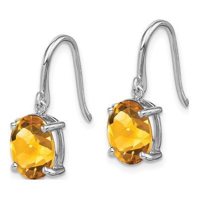 Sterling Silver Citrine Wire Dangle Earrings – view 3