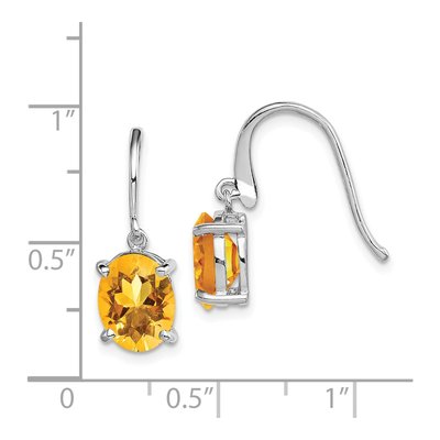 Sterling Silver Citrine Wire Dangle Earrings – view 5