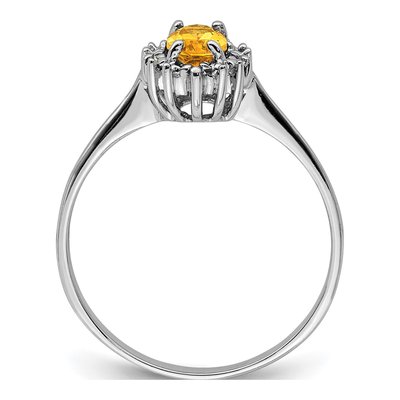 Sterling Silver Citrine & Diamond Ring – view 3