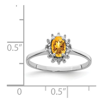 Sterling Silver Citrine & Diamond Ring – view 5