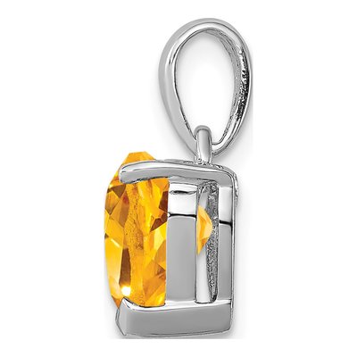 Sterling Silver Citrine & Diamond Heart Pendant – view 3