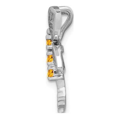 Sterling Silver Citrine Dragonfly Slide Pendant – view 3