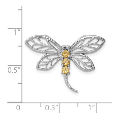 Sterling Silver Citrine Dragonfly Slide Pendant – view 4