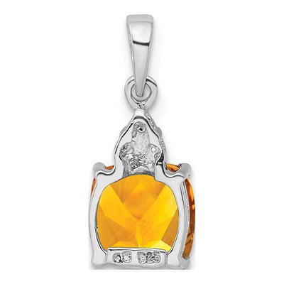 Sterling Silver Citrine & Diamond Pendant – view 5