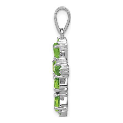 Sterling Silver Peridot & Diamond Cross Pendant – view 3