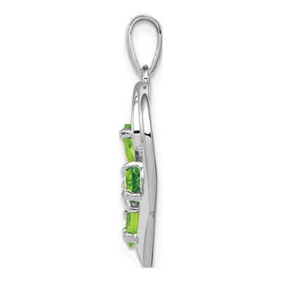 Sterling Silver Peridot & Diamond Butterfly Heart Pendant – view 3