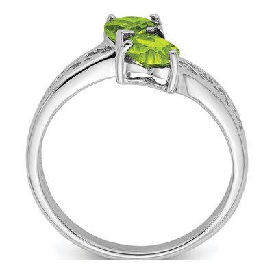 Sterling Silver Peridot Heart Ring – view 3
