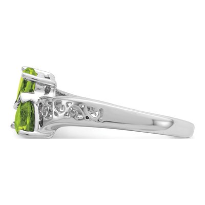 Sterling Silver Peridot Heart Ring – view 5