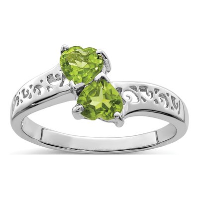 Sterling Silver Peridot Heart Ring
