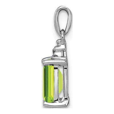 Sterling Silver Peridot & Diamond Pendant – view 3