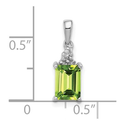Sterling Silver Peridot & Diamond Pendant – view 4