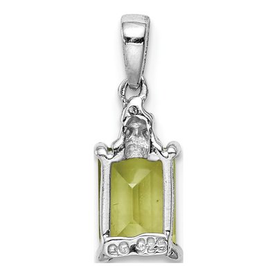 Sterling Silver Peridot & Diamond Pendant – view 5