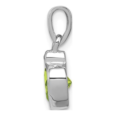 Sterling Silver Peridot & Diamond Heart Pendant – view 3