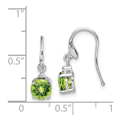 Sterling Silver Peridot & Diamond Wire Dangle Earrings – view 5