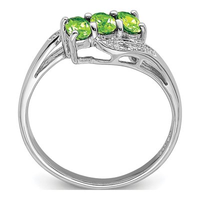 Sterling Silver Peridot & Diamond Ring – view 3