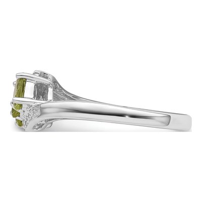 Sterling Silver Peridot & Diamond Ring – view 4