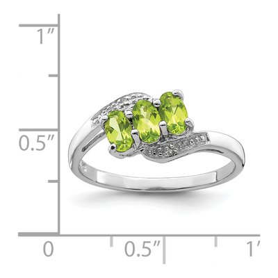 Sterling Silver Peridot & Diamond Ring – view 5
