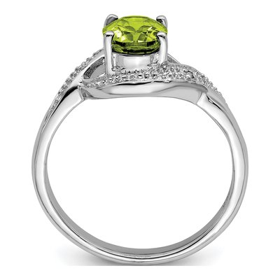 Sterling Silver Peridot & Diamond Ring – view 3