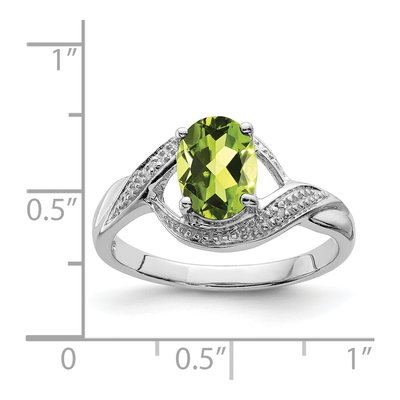 Sterling Silver Peridot & Diamond Ring – view 4