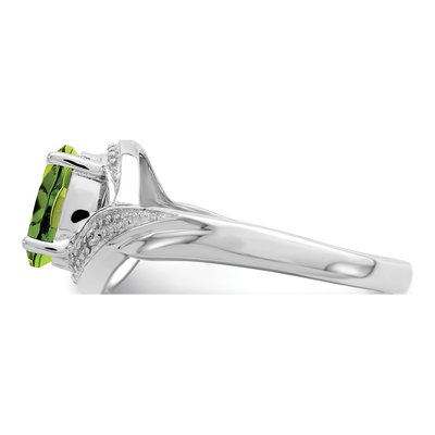 Sterling Silver Peridot & Diamond Ring – view 5
